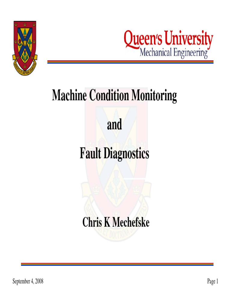 Condition Monitoring and Fault Diagnostics | PDF | Mechanical ...