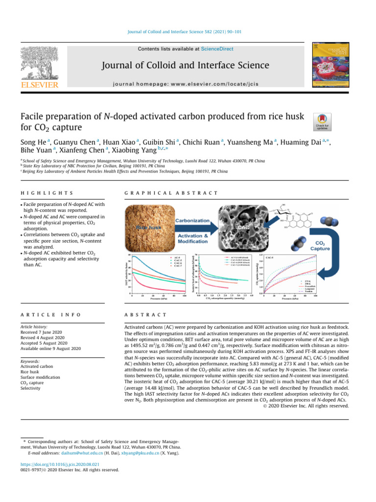 Facile Preparation of N-Doped Activated Carbon Produced From Rice Husk ...