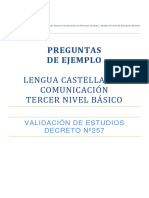 Preguntas para Liberar - Lenguaje Ve257 - NB3