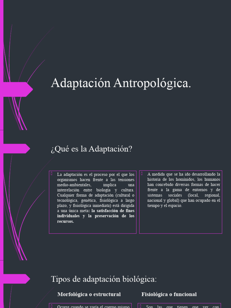 Adaptación Antropológica y Biológica | PDF | Adaptación | Biología
