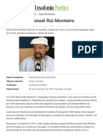 Manuel Rui Monteiro, Poeta Angolano, Biografia e Obra