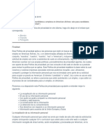 Job Applicant Privacy Policy - Spanish