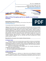 Effect of Price Perception and Service Quality On On Purchase Decisions