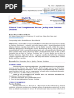 Effect of Price Perception and Service Quality On On Purchase Decisions