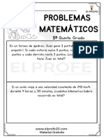 Cuadernillo de Problemas Matemáticos para Quinto Grado Elprofe20