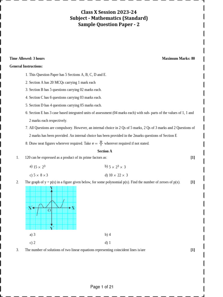 Sample Paper 10 PDF Circle Angle