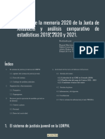 Análisis de La Memoria 2020 de La Junta de Andalucía y Análisis Comparativo de Estadísticas 2019, 2020 y 2021.