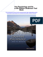 Cognitive Psychology and Its Implications 8th Edition Anderson Test Bank