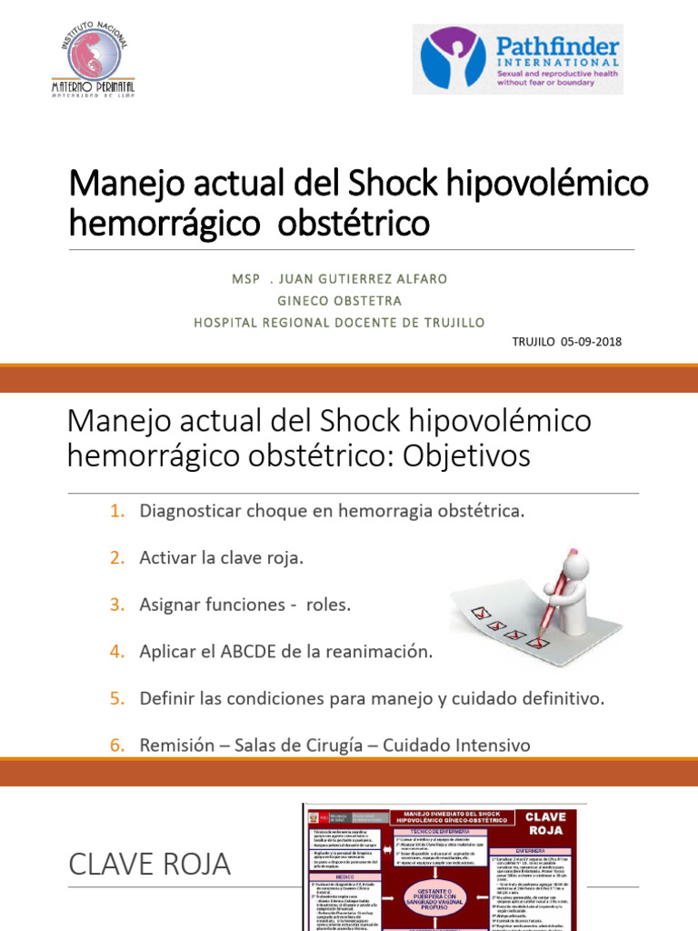 Manejo del Shock Hipovolémico Obstétrico | PDF | Parto | Especialidades ...
