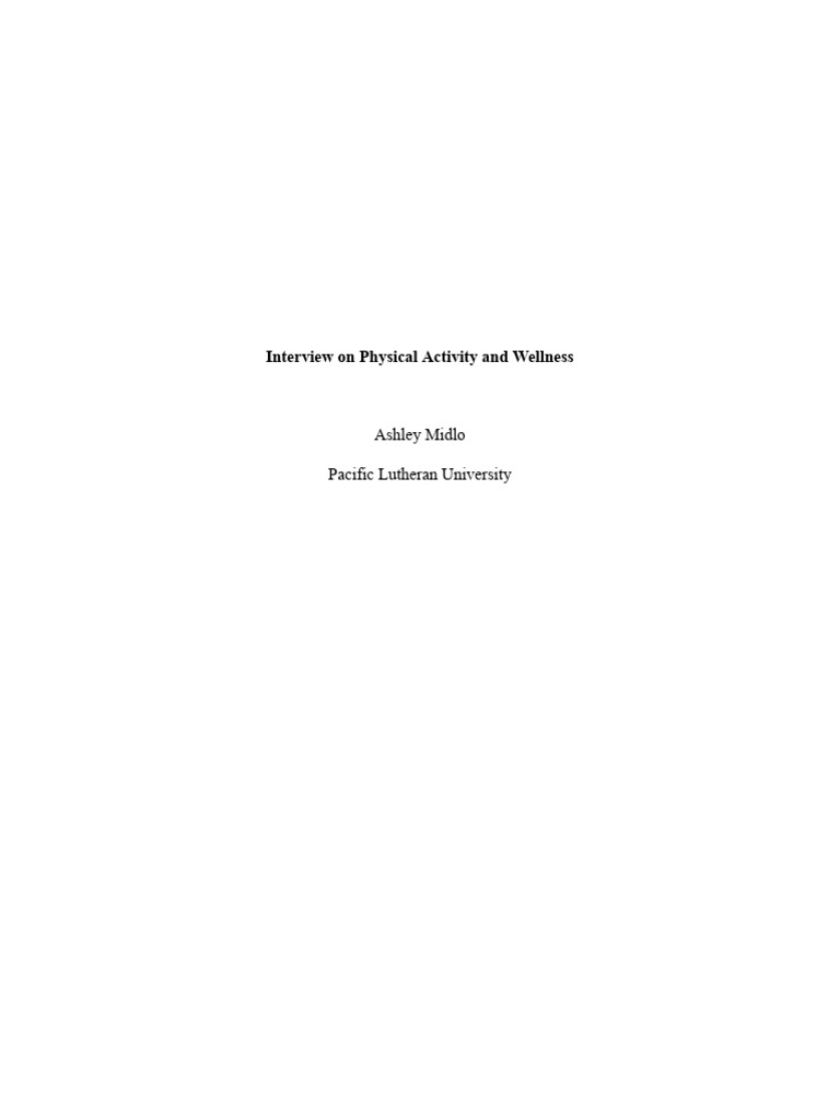 Wellness Interview Draft | PDF | Physical Fitness | Psychology