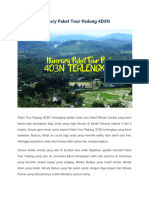 Itinerary Paket Tour Padang 4D3N
