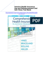 Comprehensive Health Insurance Billing Coding and Reimbursement 2nd Edition Vines Test Bank