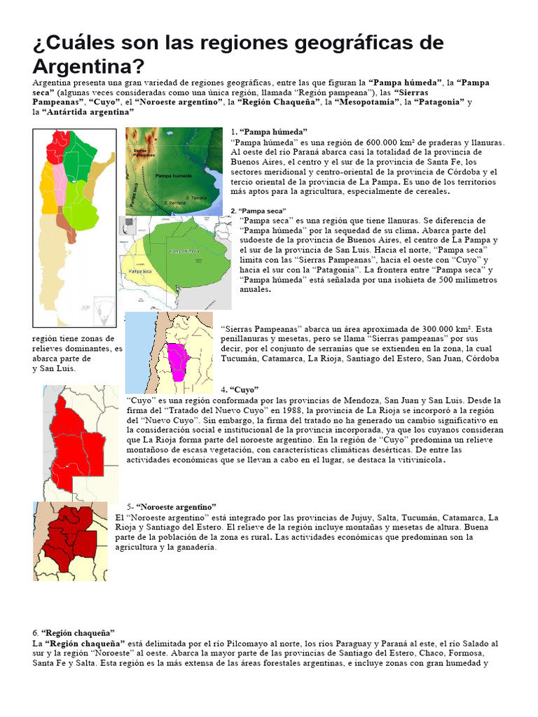 Regiones de Argentina, PDF, Geografía Física