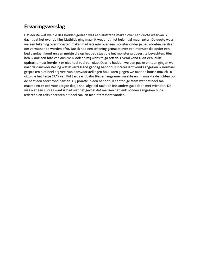 Ervaringsverslag | PDF
