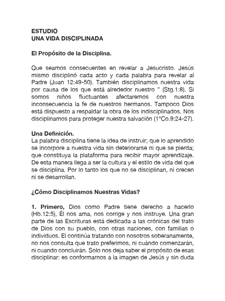 La Disciplina en la Vida Cristiana | PDF | Amor | Dios