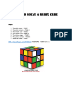 Rubix Cube Solving Journal