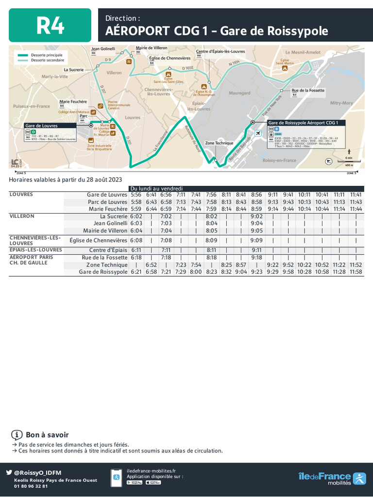 Horaires du bus R4 vers Roissypole | PDF