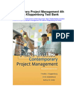 Contemporary Project Management 4th Edition Kloppenborg Test Bank