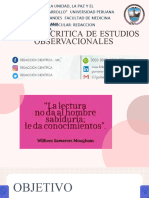 Lectura Crítica de Estudios Observacionales