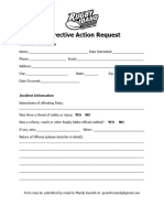 Corrective Action Request Form