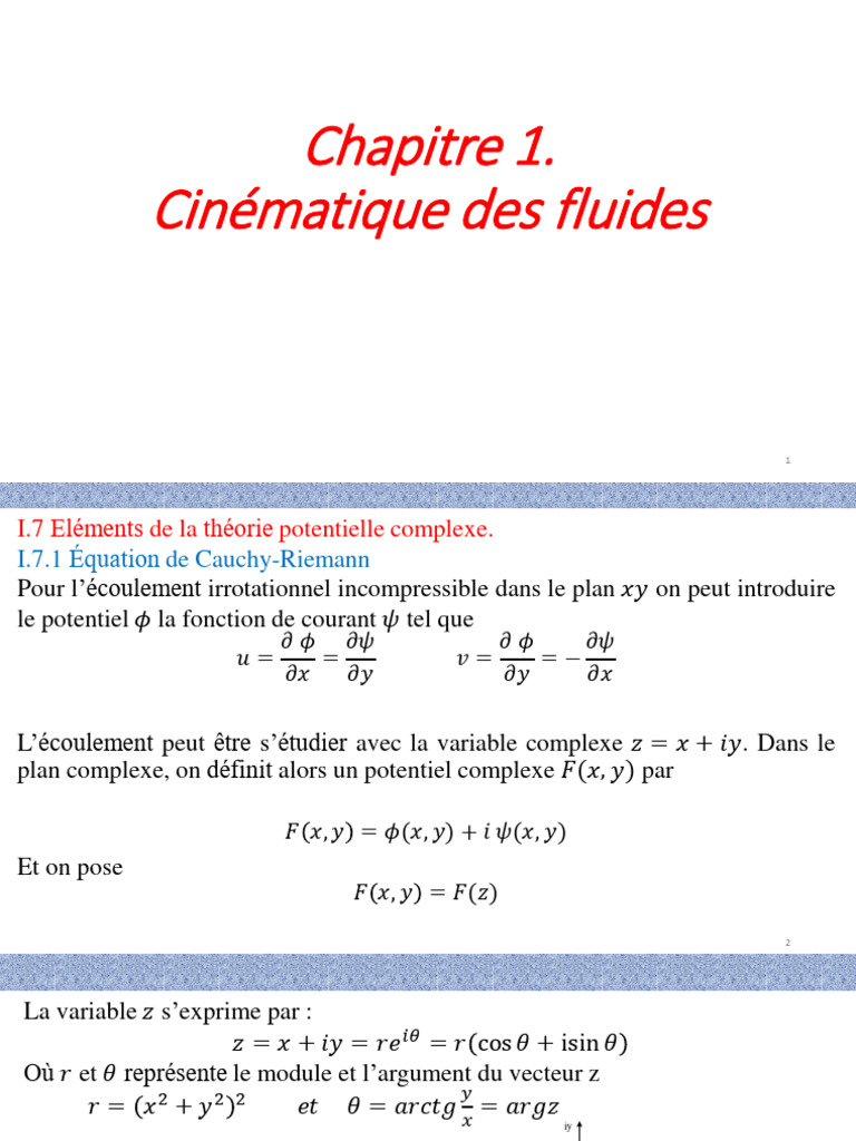 Théorie Potentielle Complexe en Fluides | PDF | Fonction (Mathématiques ...