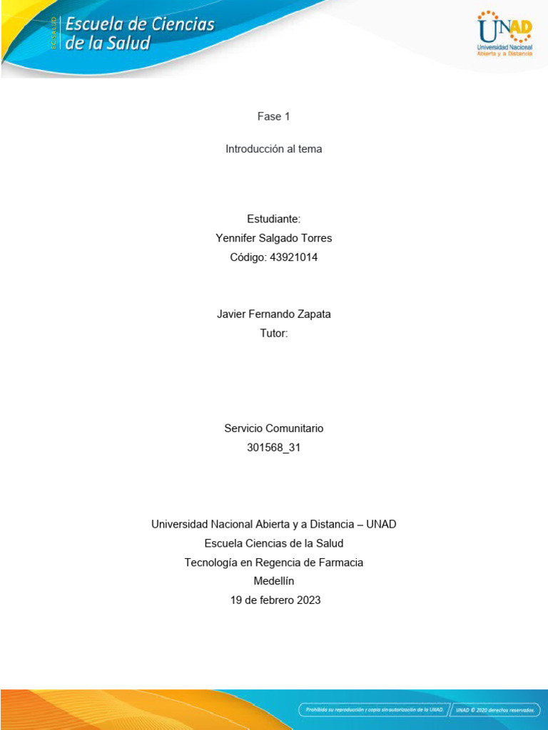 Fase 1 Introducción Al Tema Pdf Farmacia