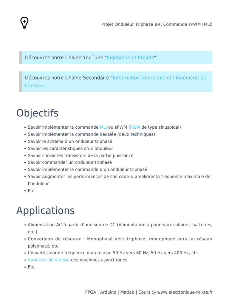Commande sPWM pour Onduleur Triphasé | PDF | Onduleur | Électronique