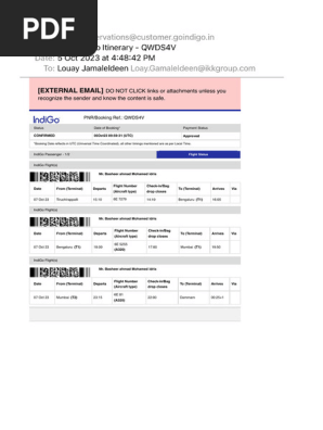 Your IndiGo Itinerary - QWDS4V