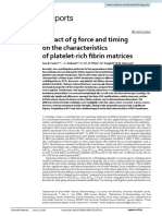 Impact of G Force and Timing On The Characteristics of Platelet-Rich Fibrin Matrices