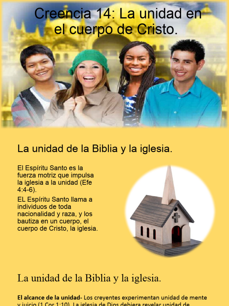 Creencia 14 La Unidad en El Cuerpo de Cristo | PDF | Iglesia cristiana ...