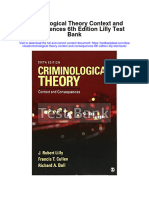 Criminological Theory Context and Consequences 6th Edition Lilly Test Bank