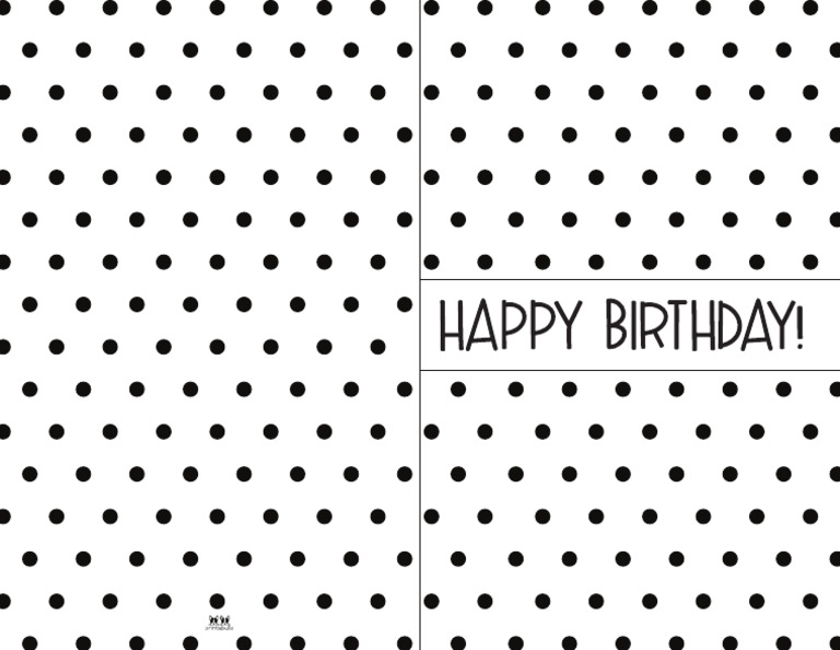 Printable Birthday Cards Black - 1