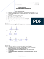 Module Compilation TD 1: Expressions Régulières Et Automates Finis Exercice I