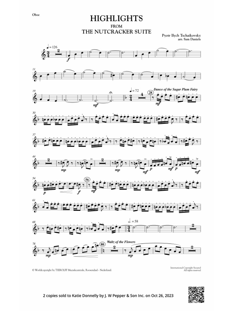 Highlights From The Nutcracker Suite EPRINTOboe PDF