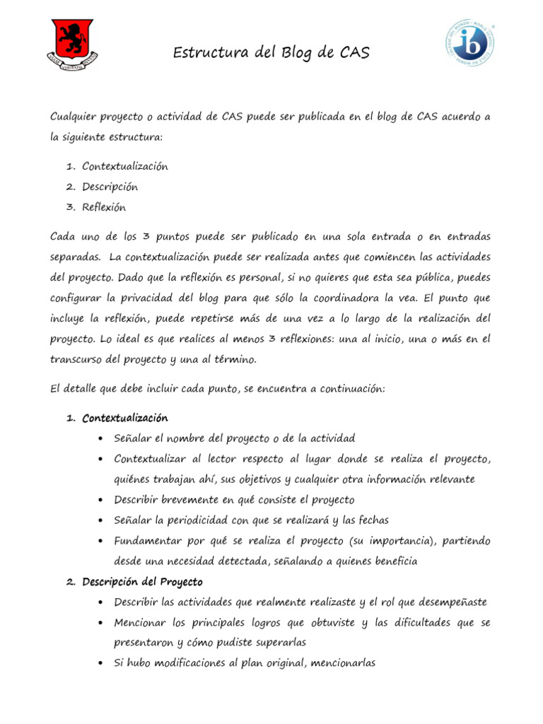 Estructura del Blog de CAS | PDF