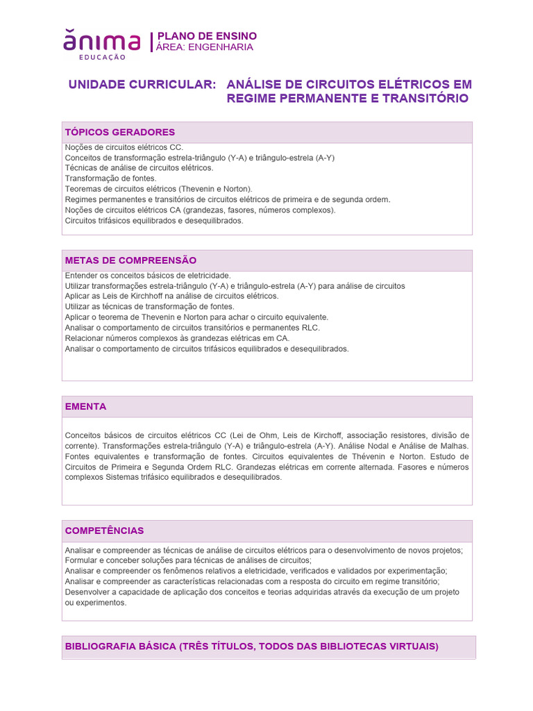 Análise de Circuitos Elétricos | PDF | Rede elétrica | Eletricidade