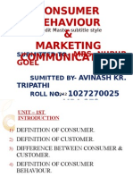 Consumer Behaviour & Marketing Communication: Mrs. Nupur Goel