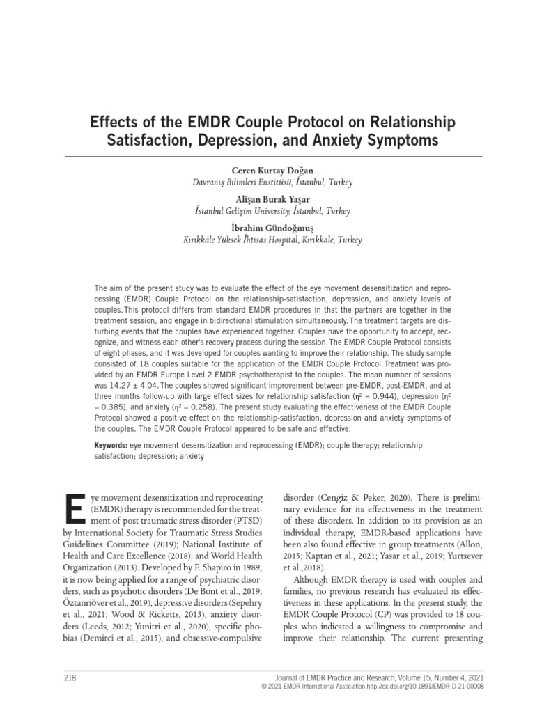 EMDR Couple Protocol: Impact on Relationships | PDF | Eye Movement ...