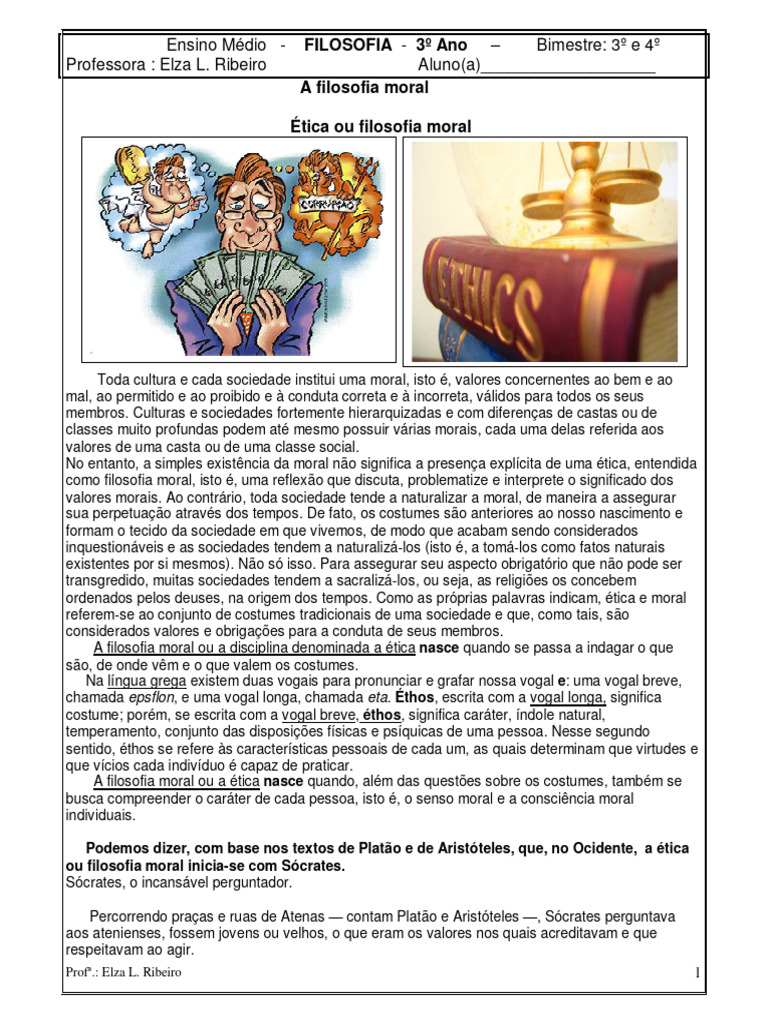 Apostila de filosofia 3 ano em pdf beleza liberdade