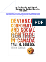 Deviance Conformity and Social Control in Canada 3rd Edition Bereska Test Bank