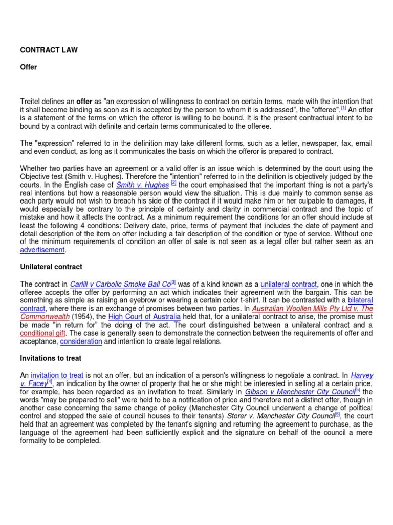Contract Law | PDF | Offer And Acceptance | Parol Evidence Rule