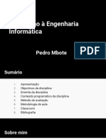 Introdução À Engenharia Informática: Pedro Mbote