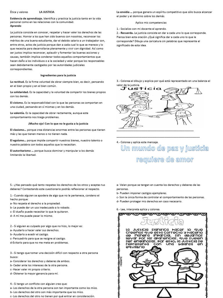Justicia: Ética y Valores Esenciales | PDF | Justicia | Crimen y violencia
