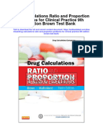 Drug Calculations Ratio and Proportion Problems For Clinical Practice 9th Edition Brown Test Bank
