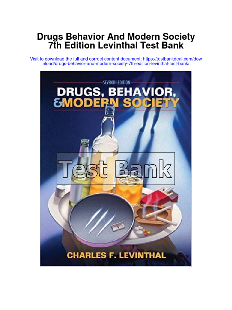 Drugs Behavior and Modern Society 7th Edition Levinthal Test Bank PDF