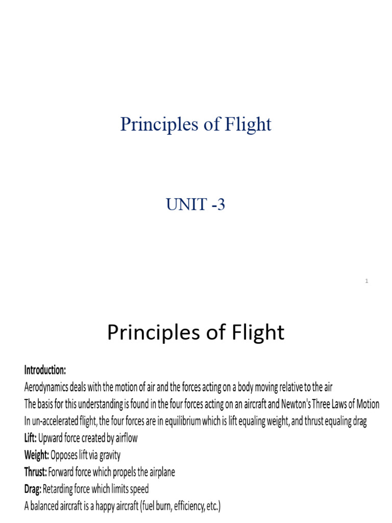 Principles of Flight - 01 | PDF | Flight Control Surfaces | Lift (Force)