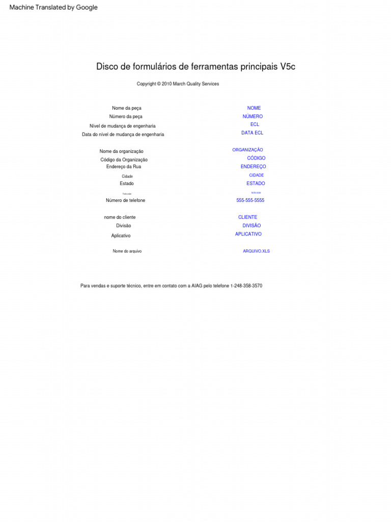 Core Tools Forms V5c PDF Qualidade (negócios) Engenharia