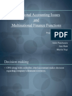 International Accounting Issues and Multinational Finance Functions
