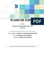 Plano de Curso - Técnico em Internet das Coisas - IOT - 1300h