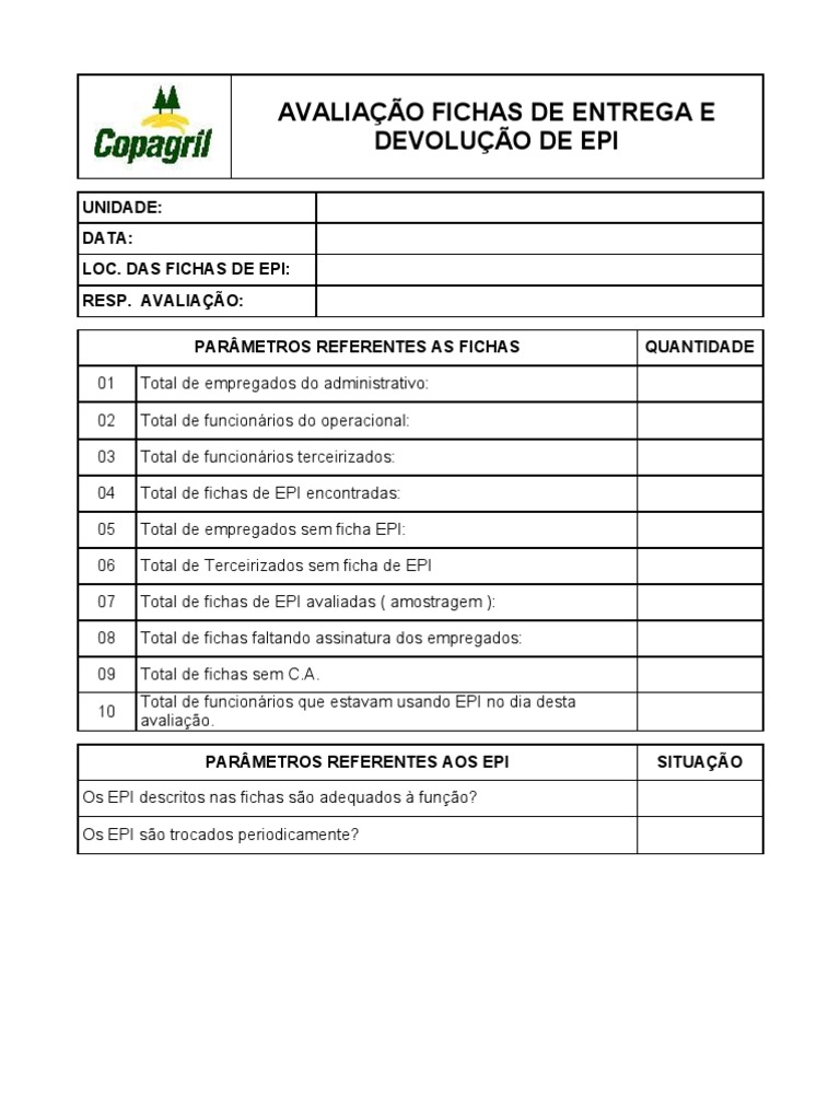 Modelo de ficha de epi prometal epis vrogue co